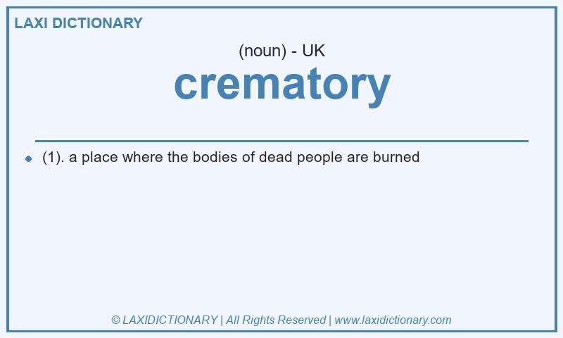 Definition crematory in British English