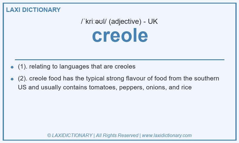 Definition creole in British English