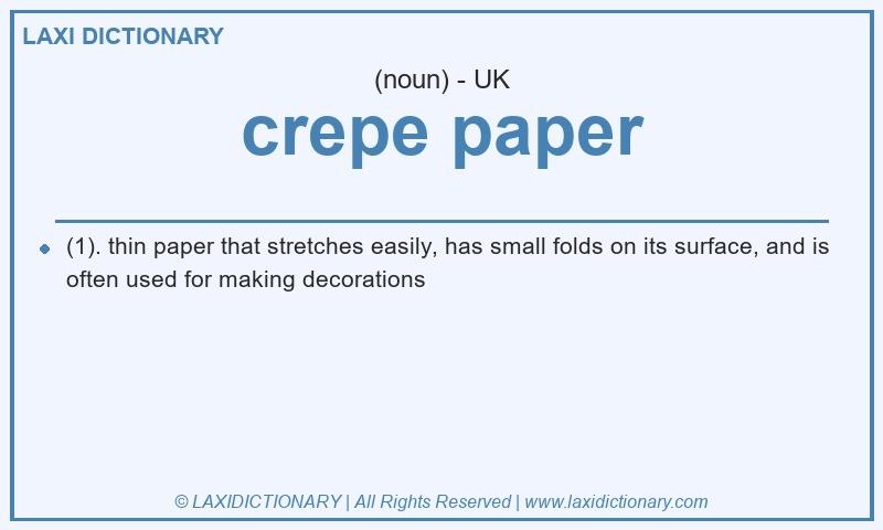 Definition crepe paper in British English