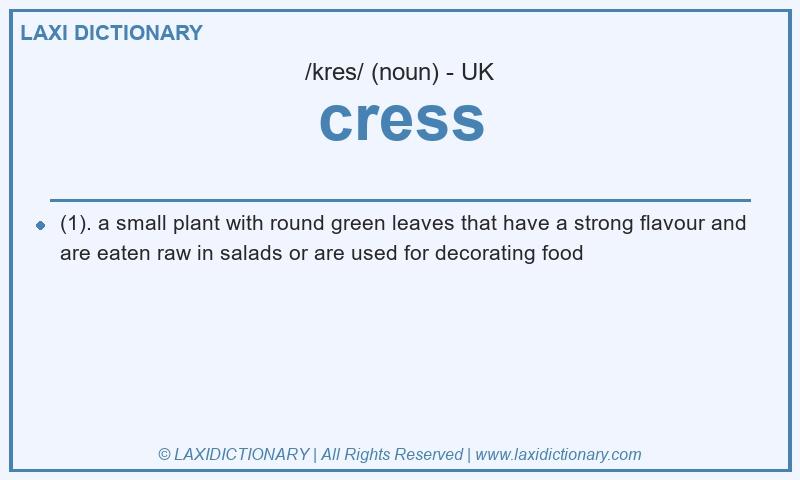 Definition cress in British English