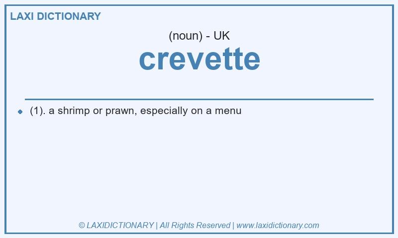 Definition crevette in British English