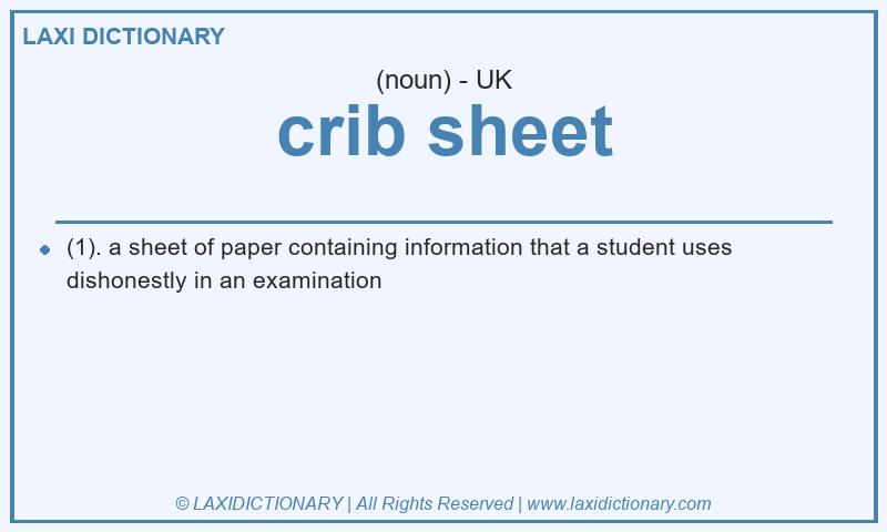 Definition crib sheet in British English