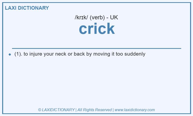 Definition crick in British English