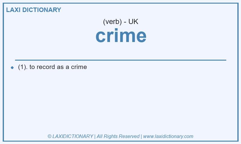 Definition crime in British English