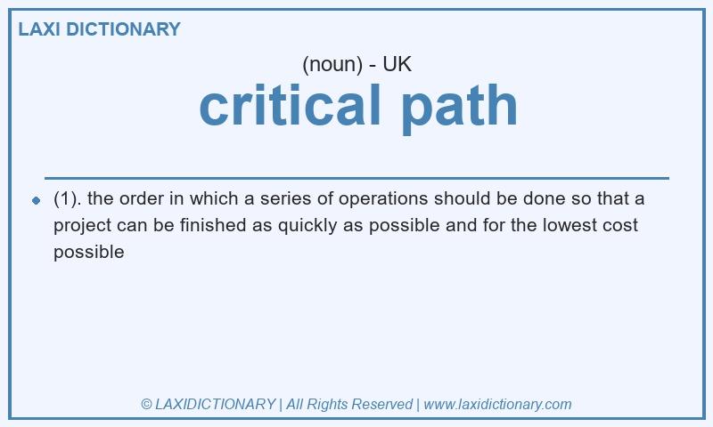 Definition critical path in British English