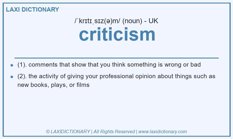 Definition criticism in British English