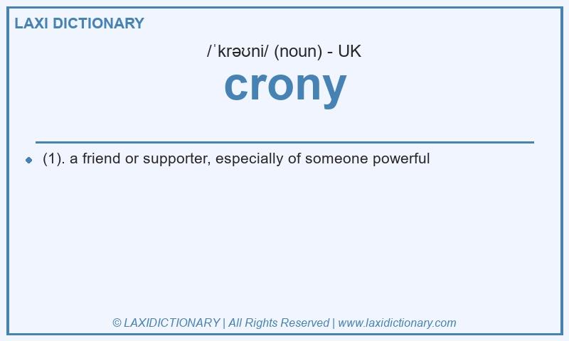 Definition crony in British English
