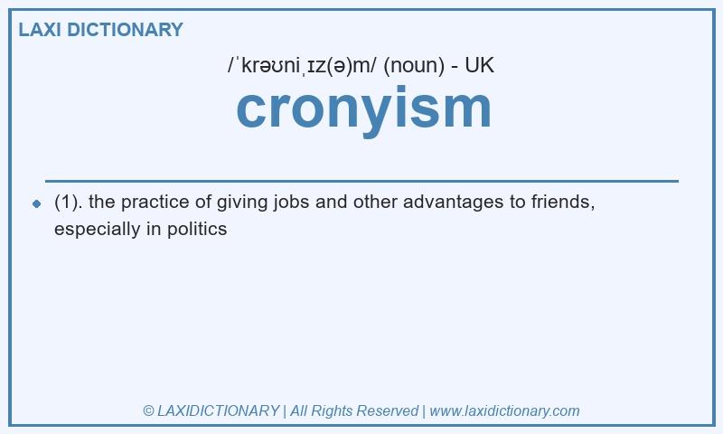 Definition cronyism in British English