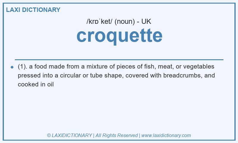 Definition croquette in British English