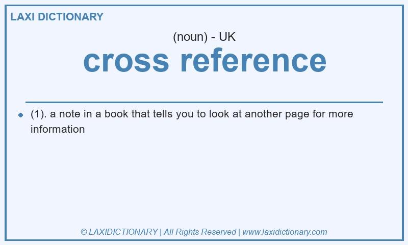 Definition cross reference in British English