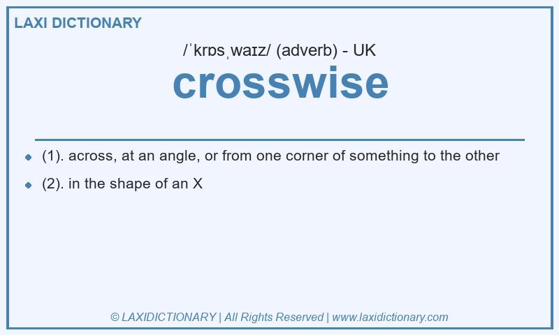 Definition crosswise in British English
