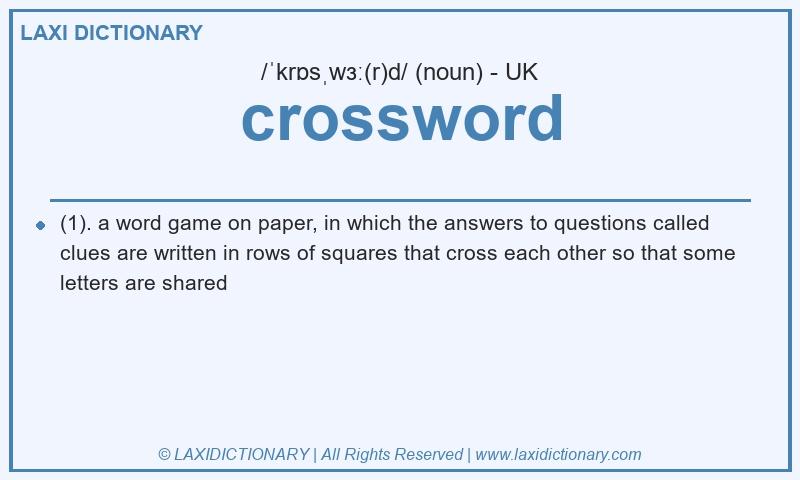 Definition crossword in British English