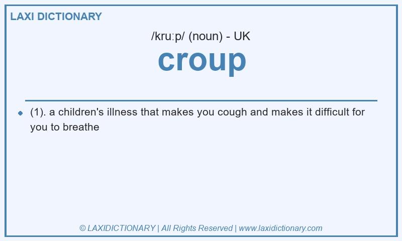 Definition croup in British English