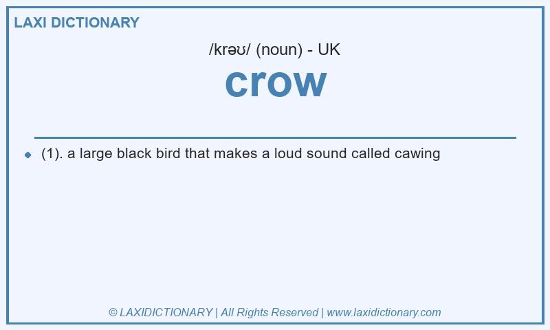 Definition crow in British English
