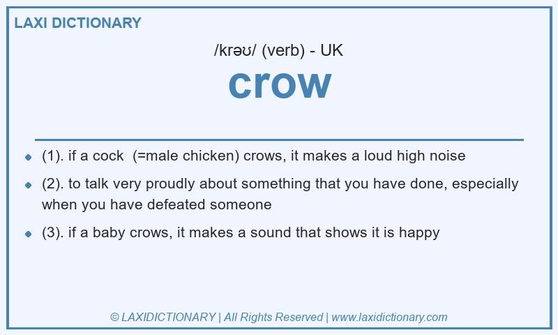 Definition crow in British English