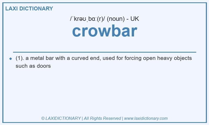 Definition crowbar in British English