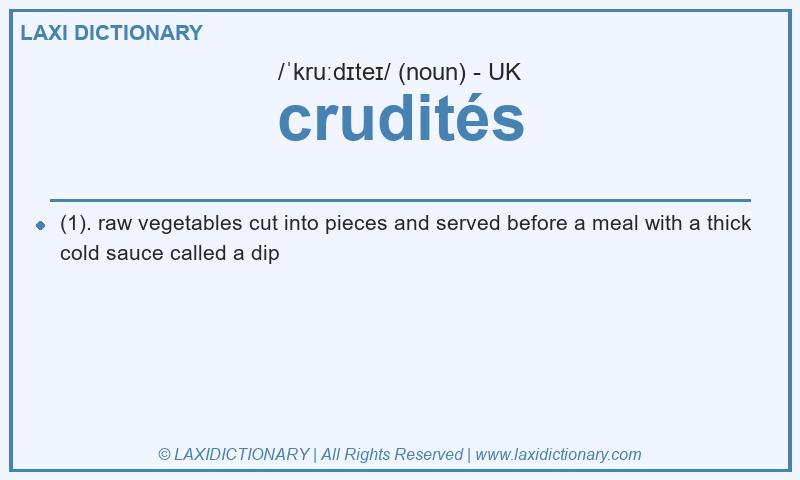 Definition crudités in British English