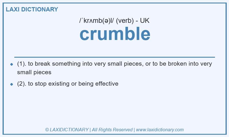 Definition crumble in British English
