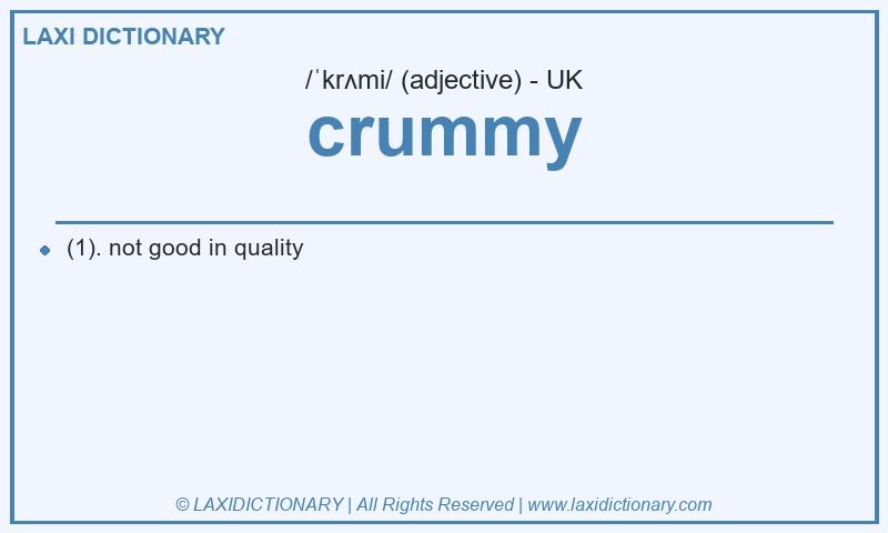 Definition crummy in British English