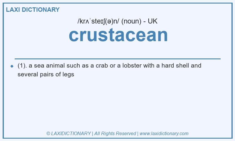 Definition crustacean in British English