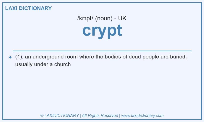 Definition crypt in British English
