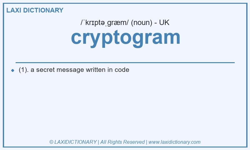 Definition cryptogram in British English