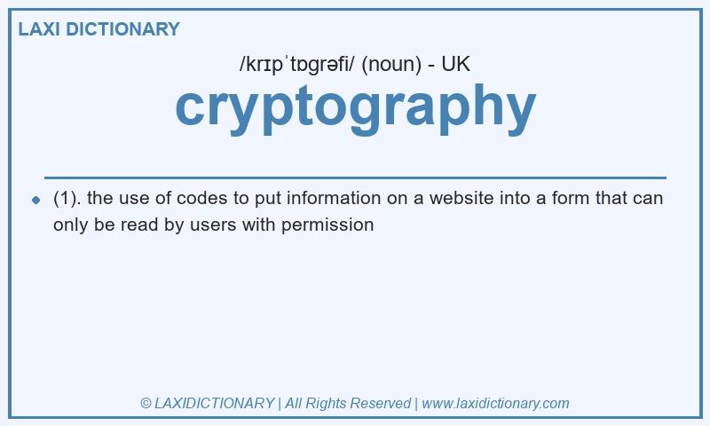Definition cryptography in British English