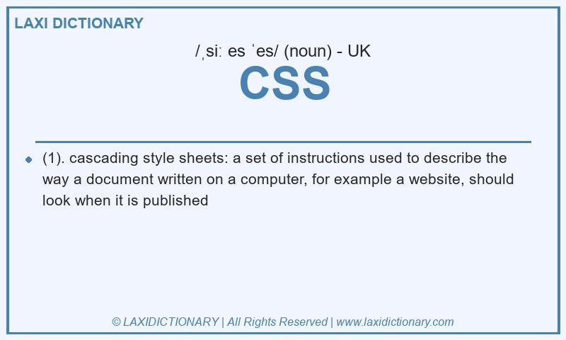 Definition CSS in British English