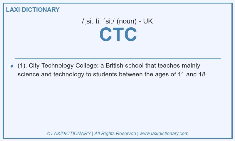 Definition CTC in British English