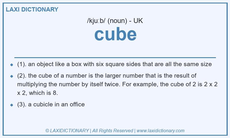Definition cube in British English