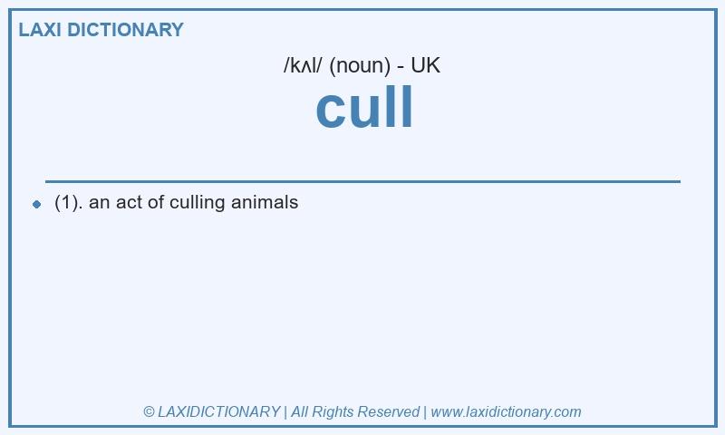 Definition cull in British English
