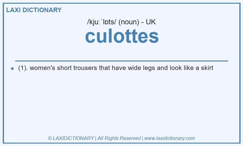 Definition culottes in British English