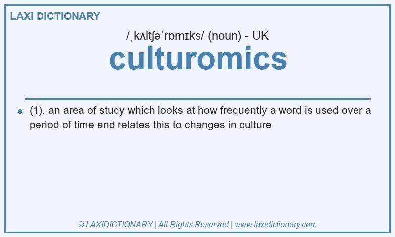 Definition culturomics in British English