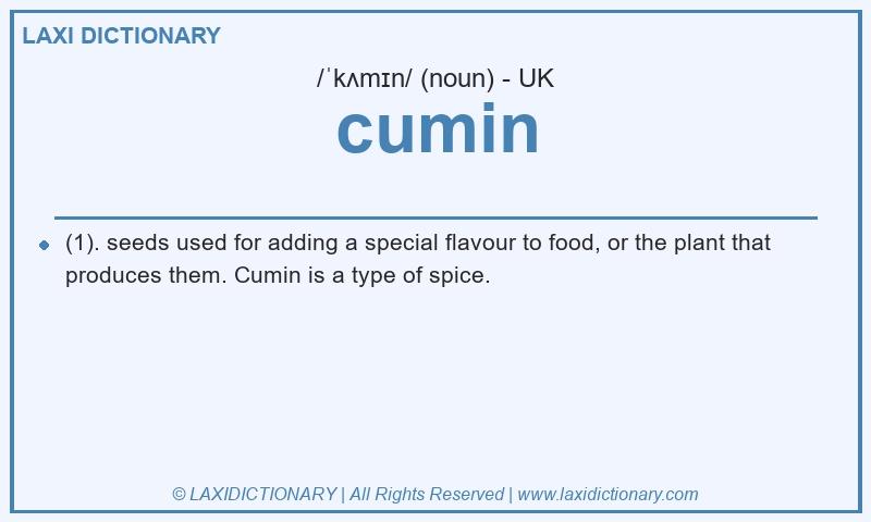 Definition cumin in British English