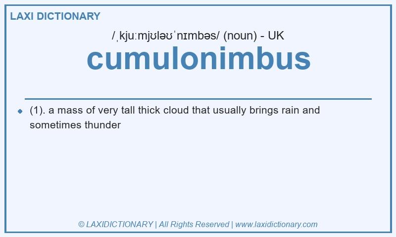 Definition cumulonimbus in British English