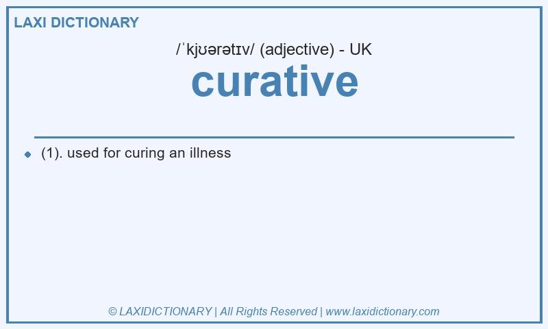 Definition curative in British English