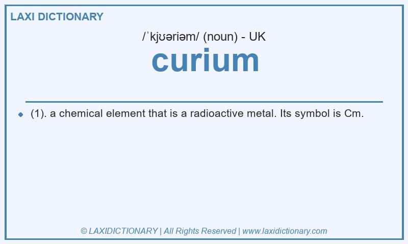 Definition curium in British English