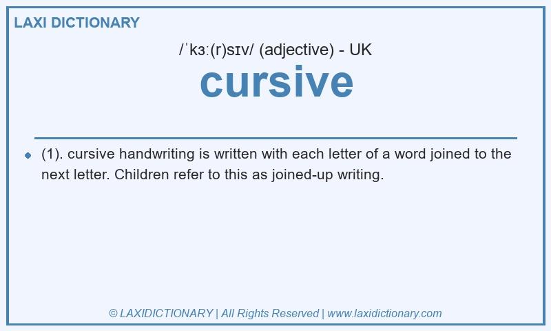 Definition cursive in British English