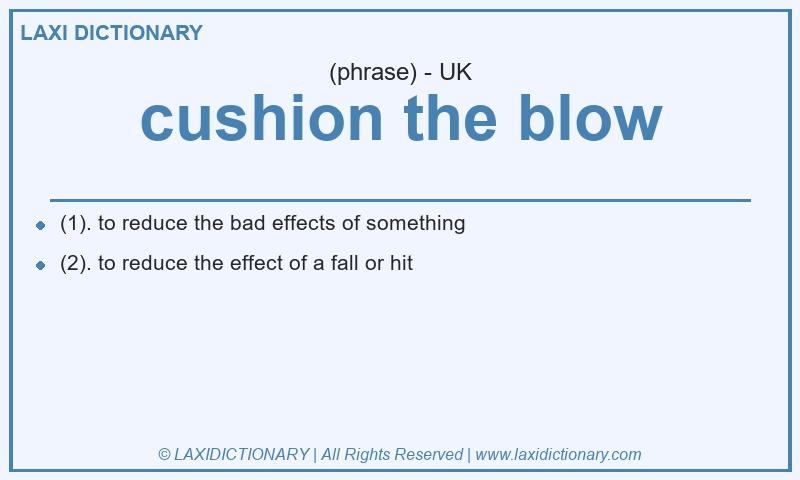 Definition cushion the blow in British English