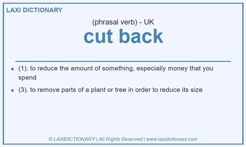 Definition cut back in British English
