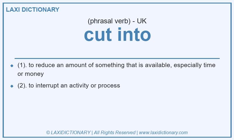 Definition cut into in British English