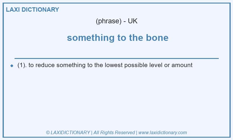 Definition  something to the bone in British English