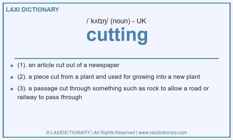 Definition cutting in British English