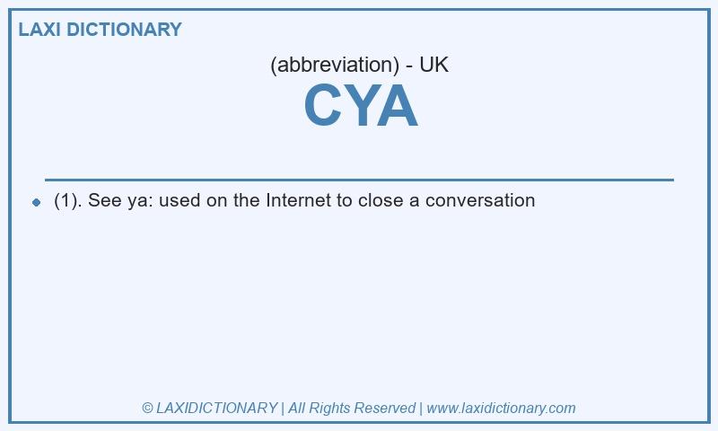 Definition CYA in British English