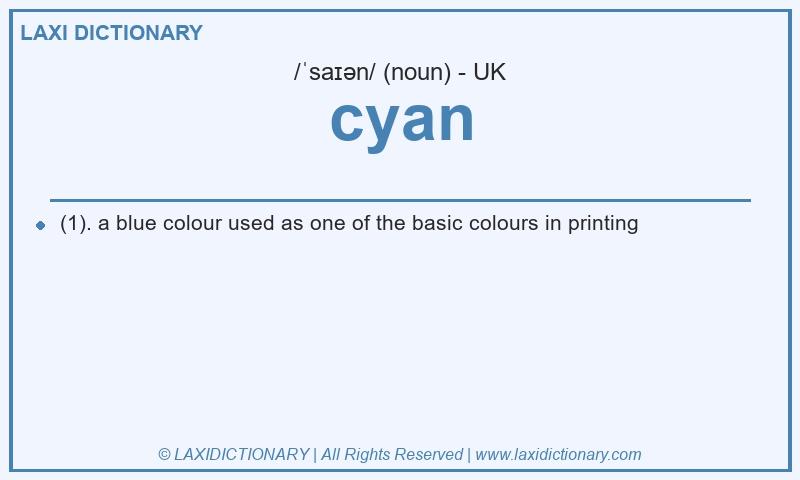Definition cyan in British English