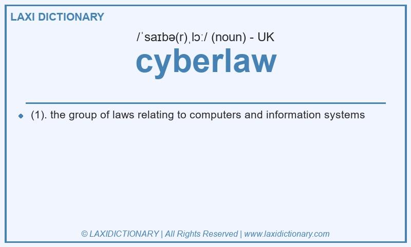 Definition cyberlaw in British English