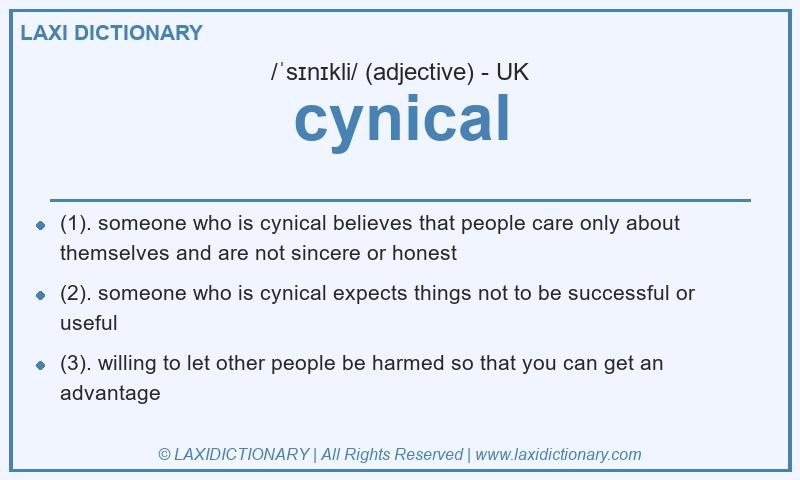 Definition cynical in British English