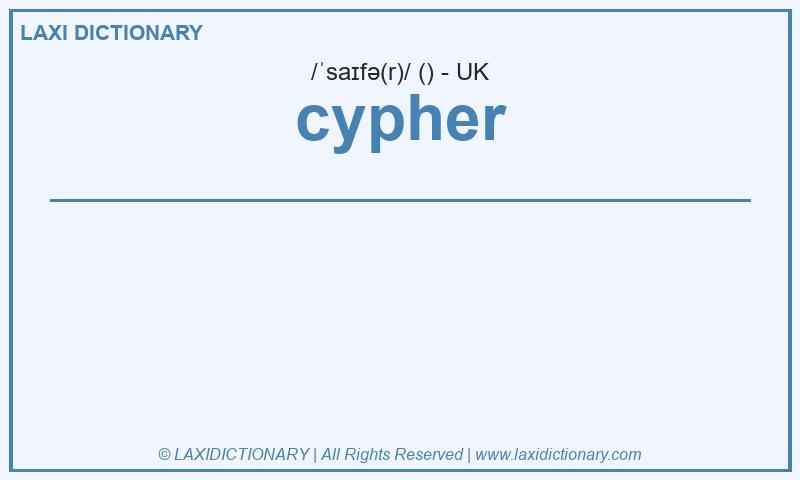 Definition cypher in British English