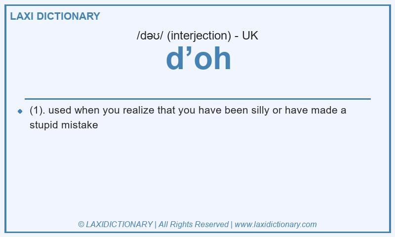 Definition d’oh in British English