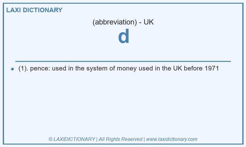 Definition d in British English